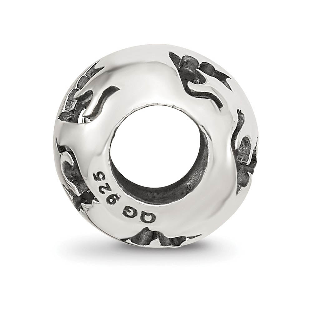 Alternate view of the Sterling Silver Cutout Cat Silhouette Bead Charm by The Black Bow Jewelry Co.