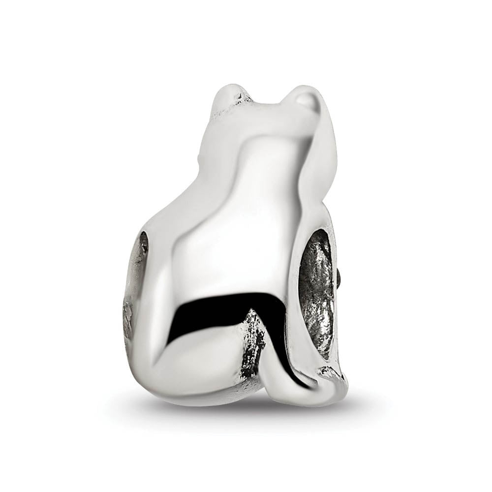 Alternate view of the Sterling Silver, Enamel & Marcasite Cat with Red Bow Bead Charm by The Black Bow Jewelry Co.