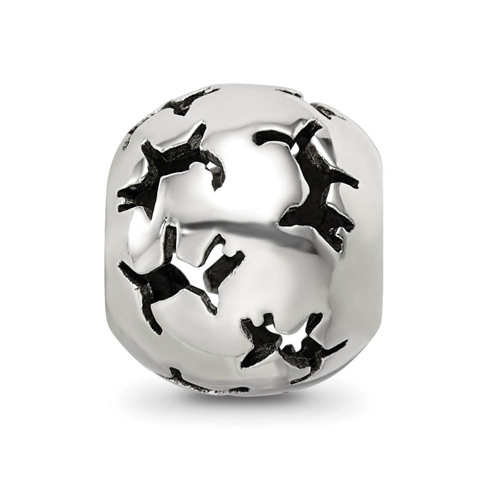 Alternate view of the Sterling Silver Cutout Dog Silhouette Bead Charm by The Black Bow Jewelry Co.