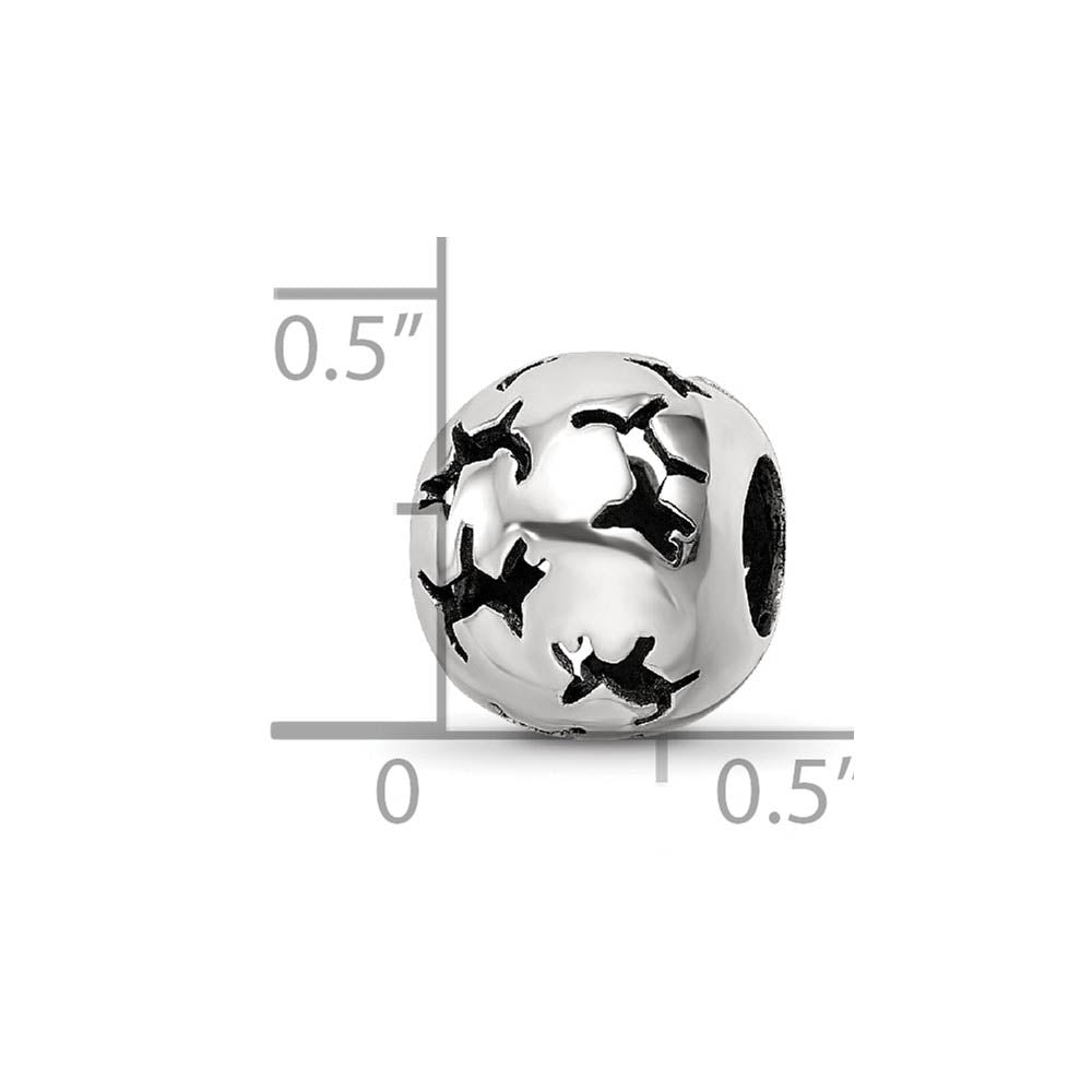 Alternate view of the Sterling Silver Cutout Dog Silhouette Bead Charm by The Black Bow Jewelry Co.