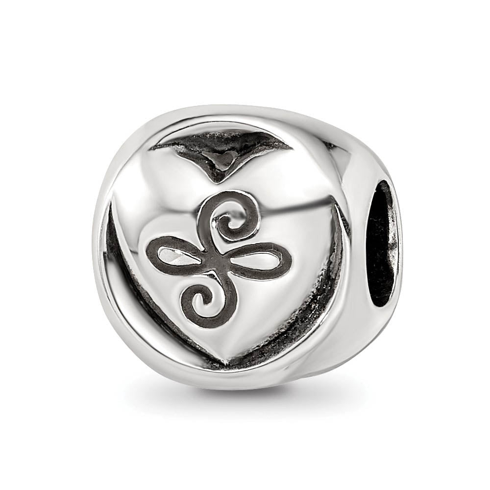 Alternate view of the Sterling Silver My Mother My Friend 3-Sided Trilogy Bead Charm by The Black Bow Jewelry Co.
