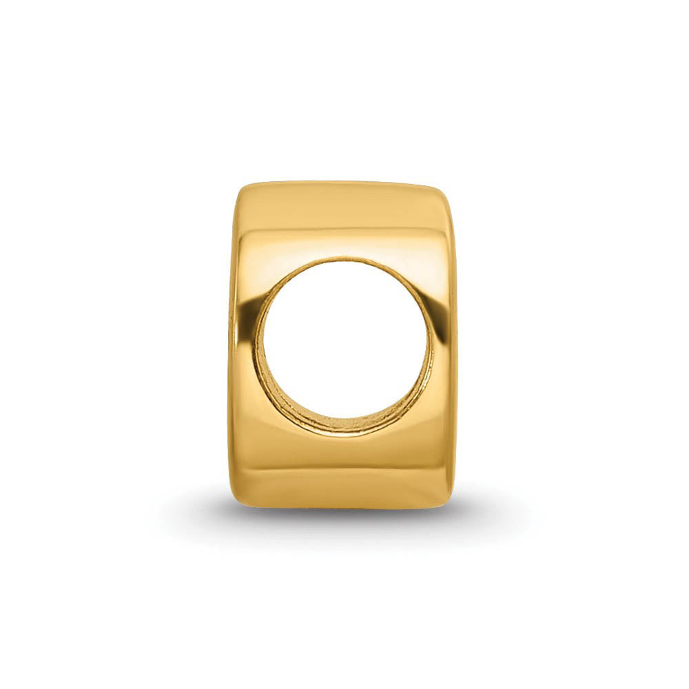 Alternate view of the Letter O Bead Charm in 14k Yellow Gold Plated Sterling Silver by The Black Bow Jewelry Co.
