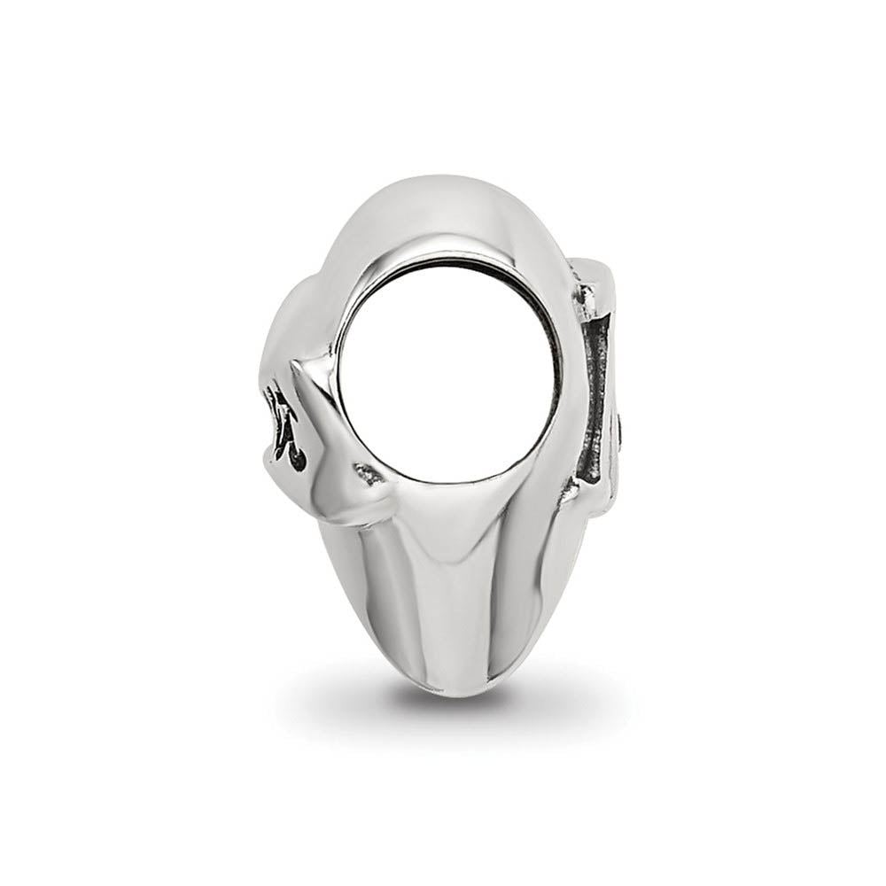 Alternate view of the Sterling Silver & Pink Crystal Sweet 16 Double Sided Heart Bead Charm by The Black Bow Jewelry Co.