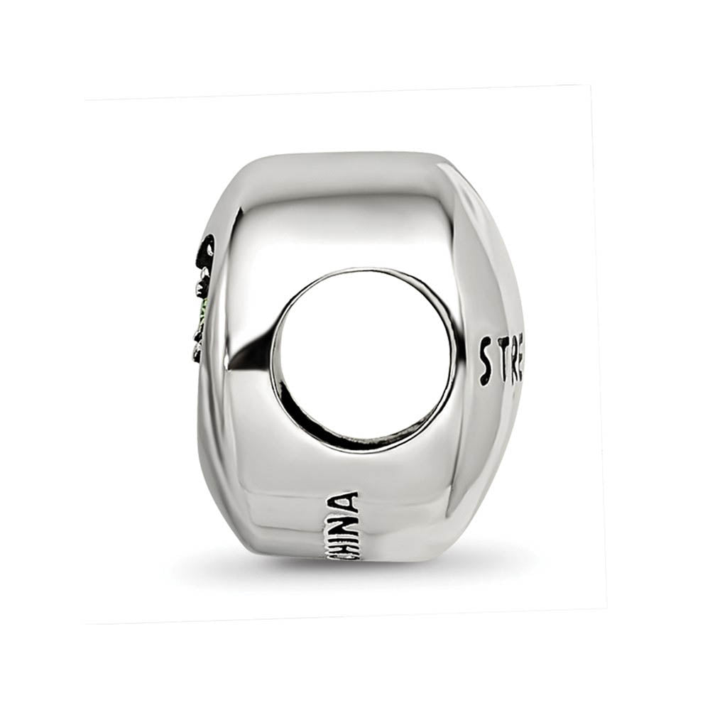 Alternate view of the Sterling Silver with Crystals August Heart Strength Bead Charm by The Black Bow Jewelry Co.