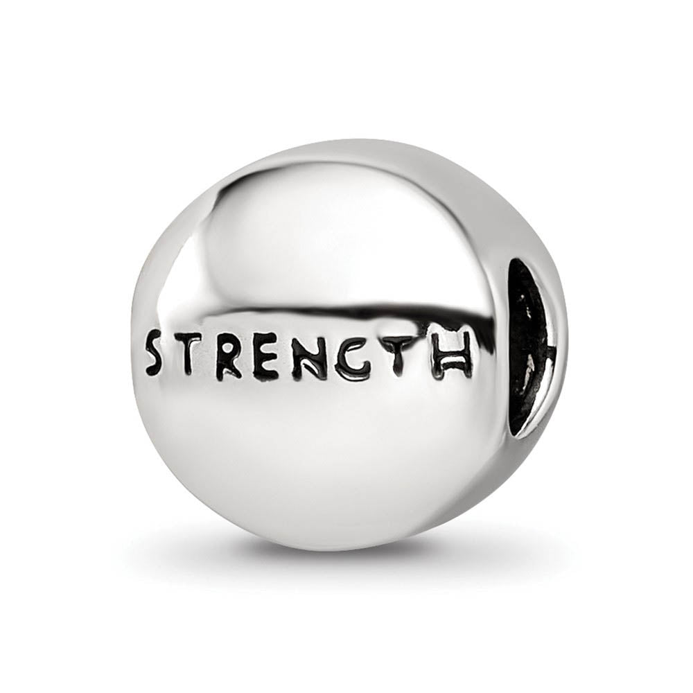 Alternate view of the Sterling Silver with Crystals August Heart Strength Bead Charm by The Black Bow Jewelry Co.