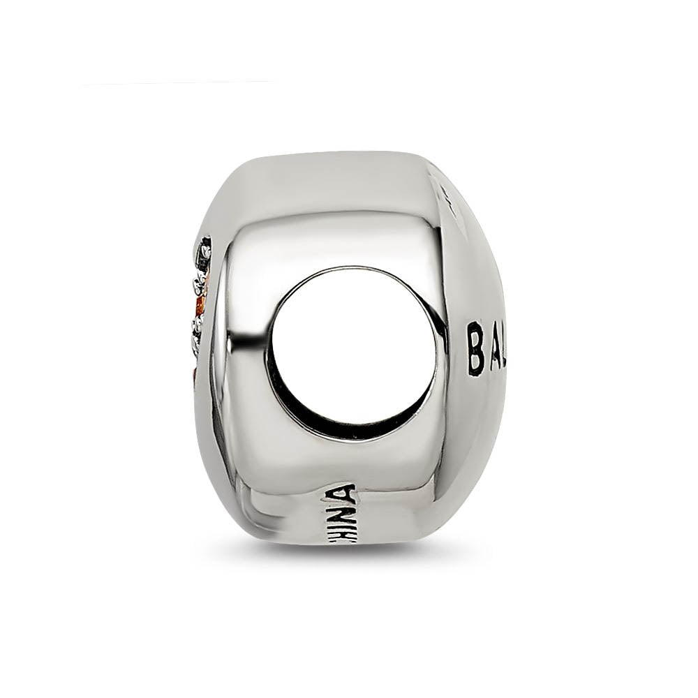 Alternate view of the Sterling Silver with Crystals Nov Golden Heart Balance Bead Charm by The Black Bow Jewelry Co.