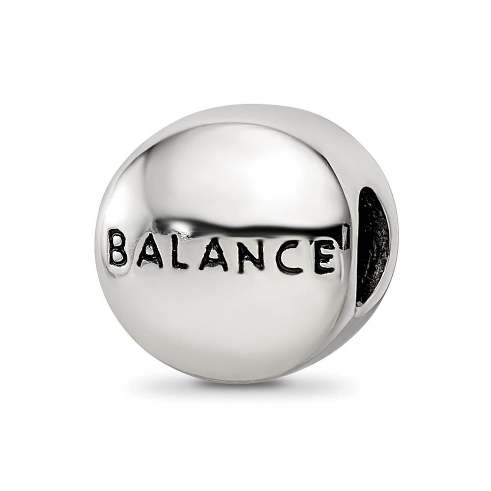 Alternate view of the Sterling Silver with Crystals Nov Golden Heart Balance Bead Charm by The Black Bow Jewelry Co.