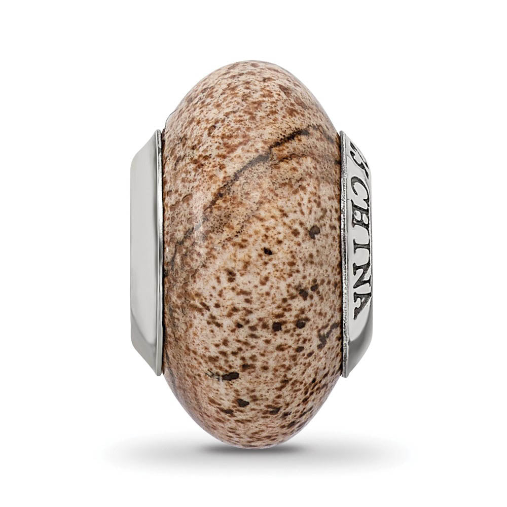 Alternate view of the Natural Picture Jasper & Sterling Silver Bead Charm by The Black Bow Jewelry Co.