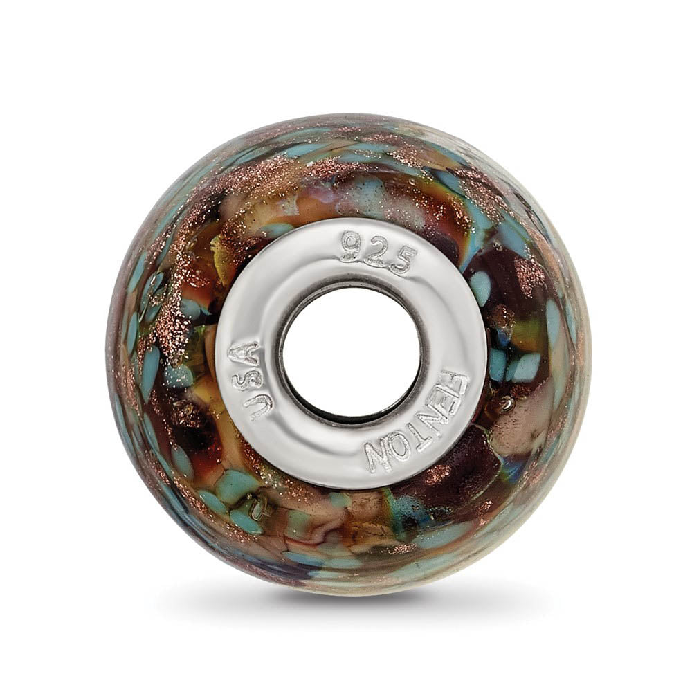 Alternate view of the Fenton Multicolor Desert Sunset Glass & Sterling Silver Bead Charm by The Black Bow Jewelry Co.