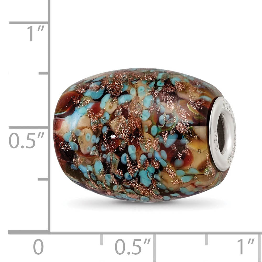 Alternate view of the Fenton Multicolor Desert Sunset Glass & Sterling Silver Bead Charm by The Black Bow Jewelry Co.