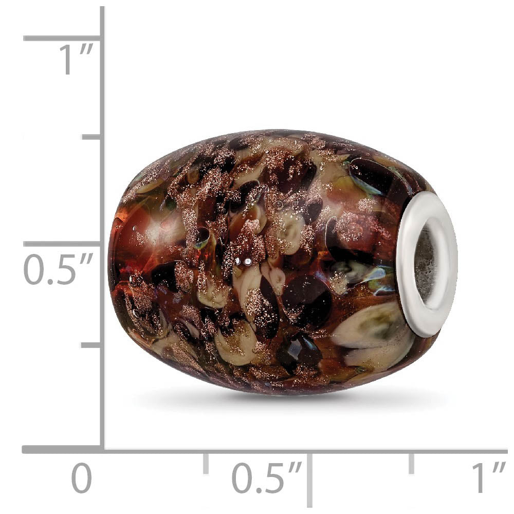 Alternate view of the Fenton Multicolor Calico Kitty Glass & Sterling Silver Bead Charm by The Black Bow Jewelry Co.