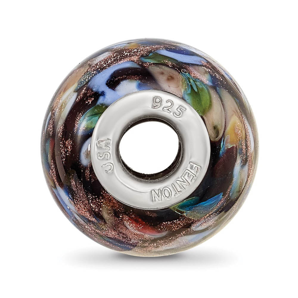 Alternate view of the Fenton Multicolor Country Girl Glass & Sterling Silver Bead Charm by The Black Bow Jewelry Co.