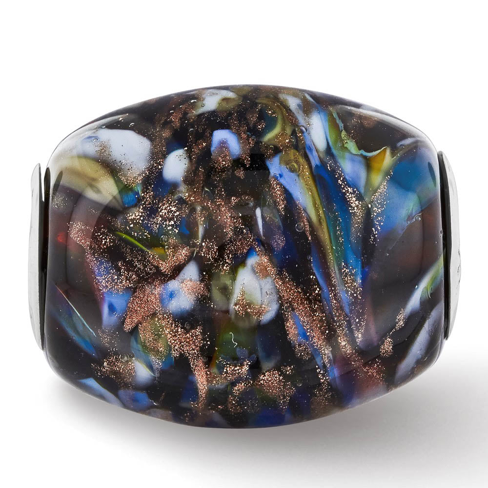 Alternate view of the Fenton Multicolor Country Girl Glass & Sterling Silver Bead Charm by The Black Bow Jewelry Co.