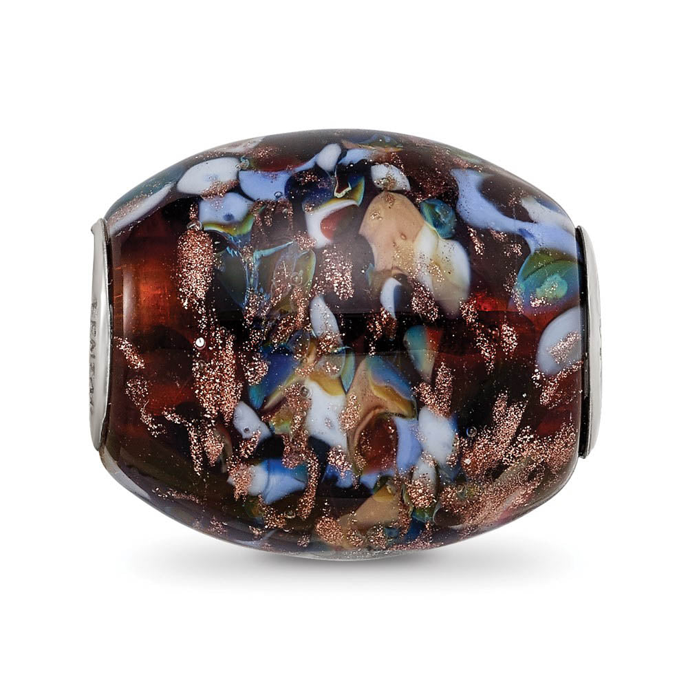 Alternate view of the Fenton Multicolor Country Girl Glass & Sterling Silver Bead Charm by The Black Bow Jewelry Co.