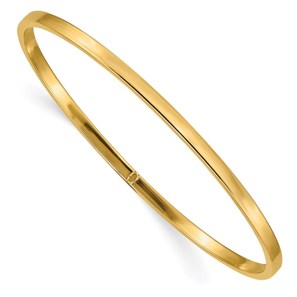 3mm 14k Yellow Gold Polished Hollow Square Tube Bangle Bracelet, Item B12603 by The Black Bow Jewelry Co.