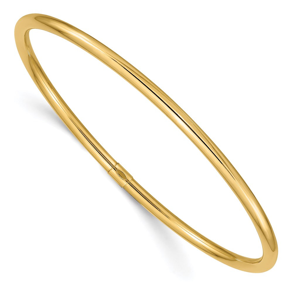 3mm 14k Yellow Gold Polished Hollow Round Tube Bangle Bracelet, Item B12605 by The Black Bow Jewelry Co.