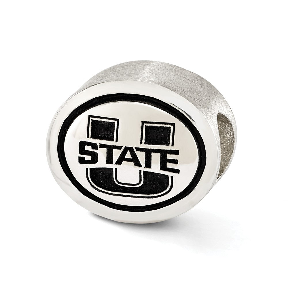 Sterling Silver Utah State University Collegiate Bead Charm, Item B12686 by The Black Bow Jewelry Co.