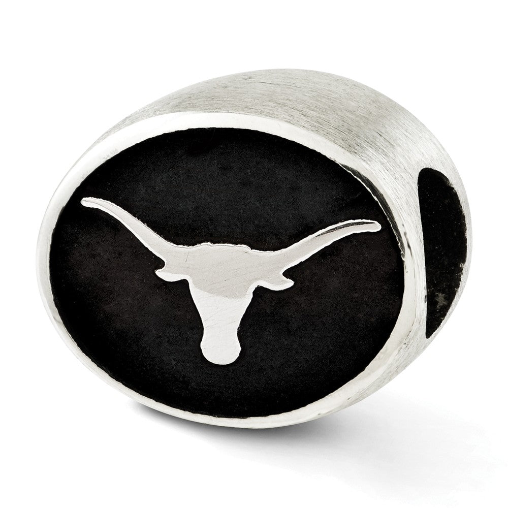 Sterling Silver University of Texas Collegiate Bead Charm, Item B12687 by The Black Bow Jewelry Co.