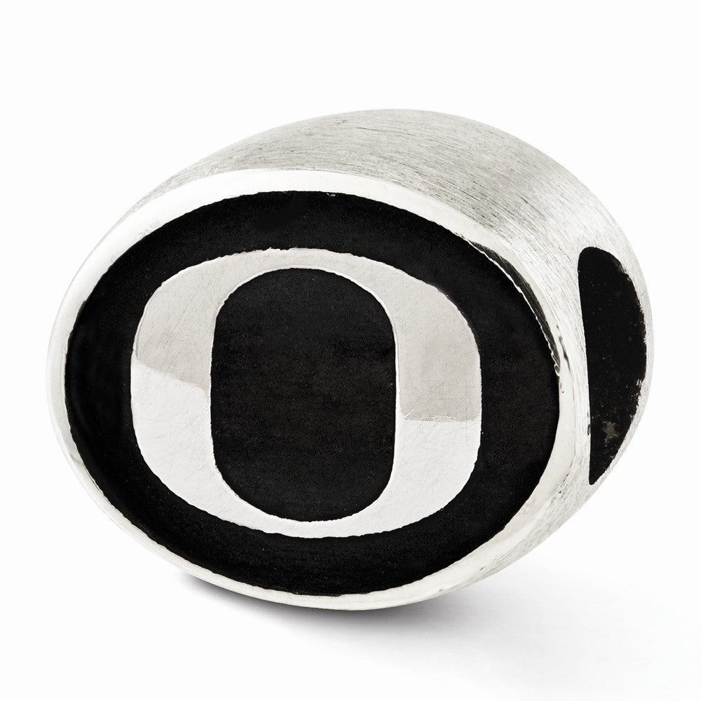 Alternate view of the Sterling Silver University of Oregon Collegiate Bead Charm by The Black Bow Jewelry Co.