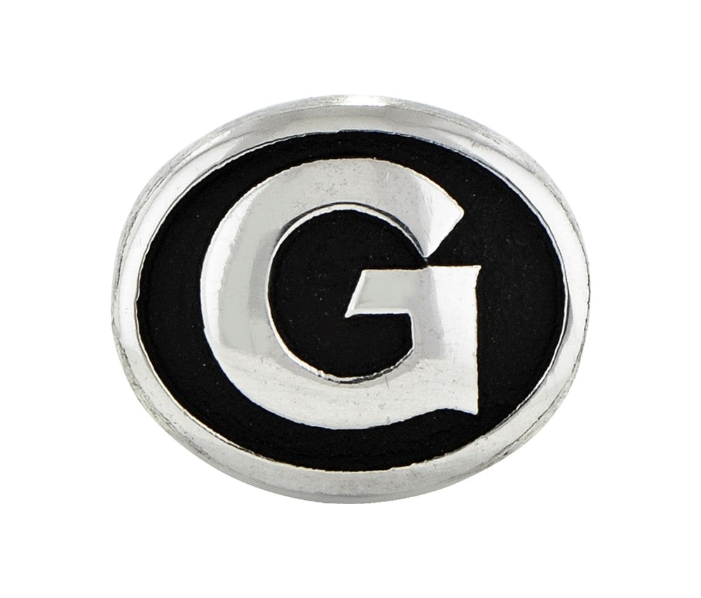 Sterling Silver Georgetown University Collegiate Bead Charm, Item B12693 by The Black Bow Jewelry Co.