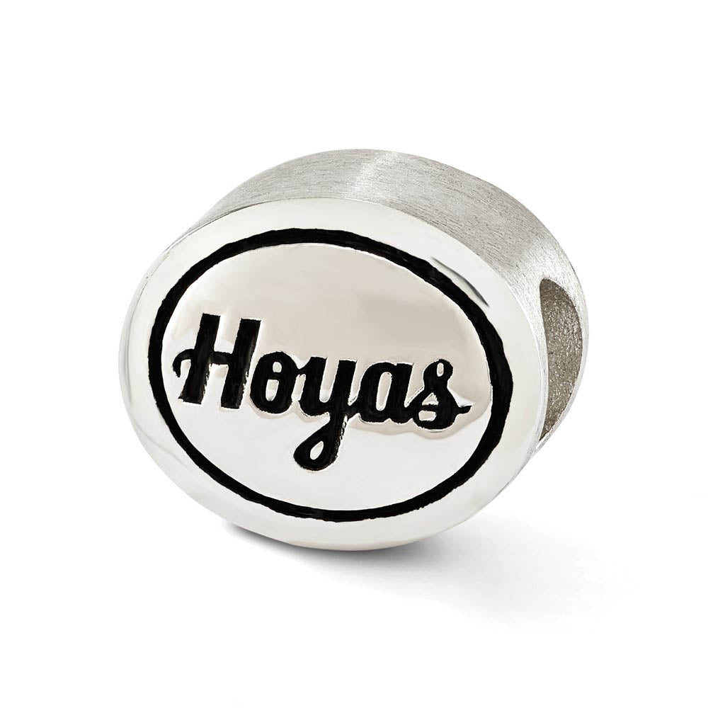 Sterling Silver Georgetown University Collegiate Bead Charm, Item B12693 by The Black Bow Jewelry Co.