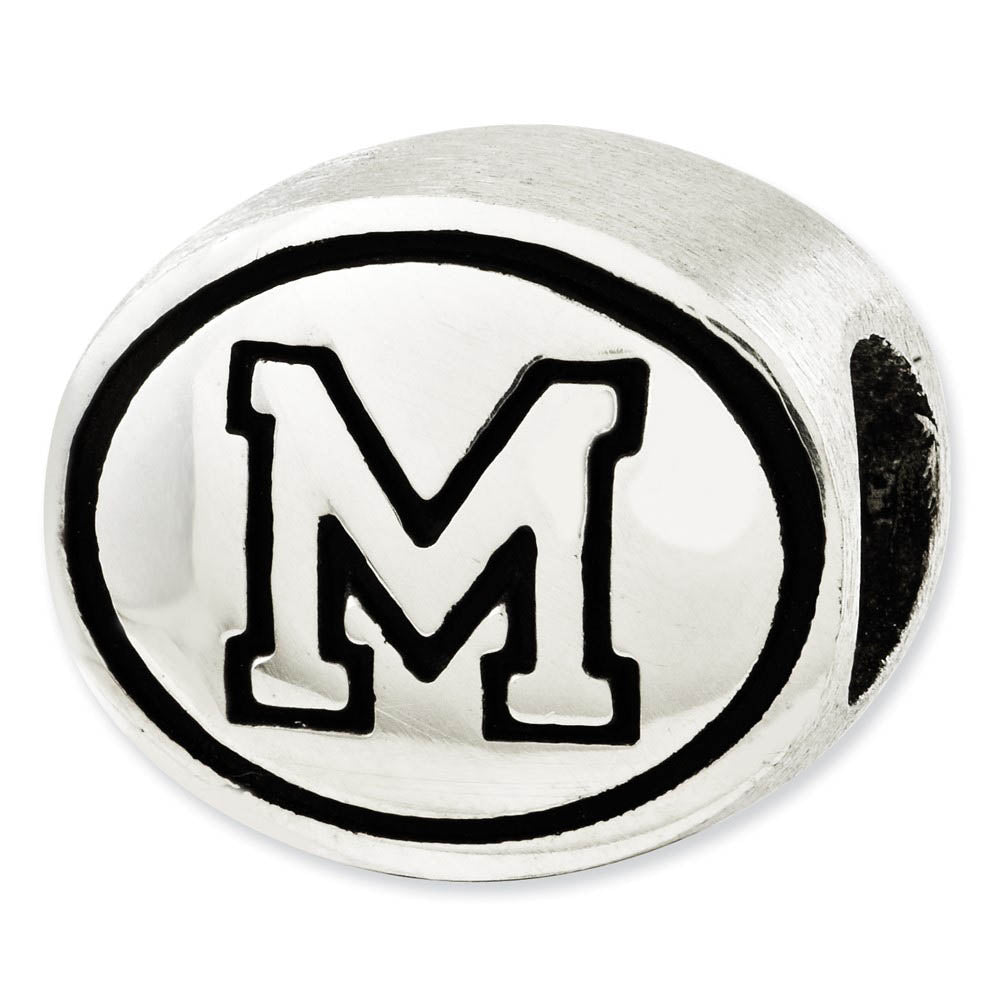 Sterling Silver University of Memphis Collegiate Bead Charm, Item B12694 by The Black Bow Jewelry Co.