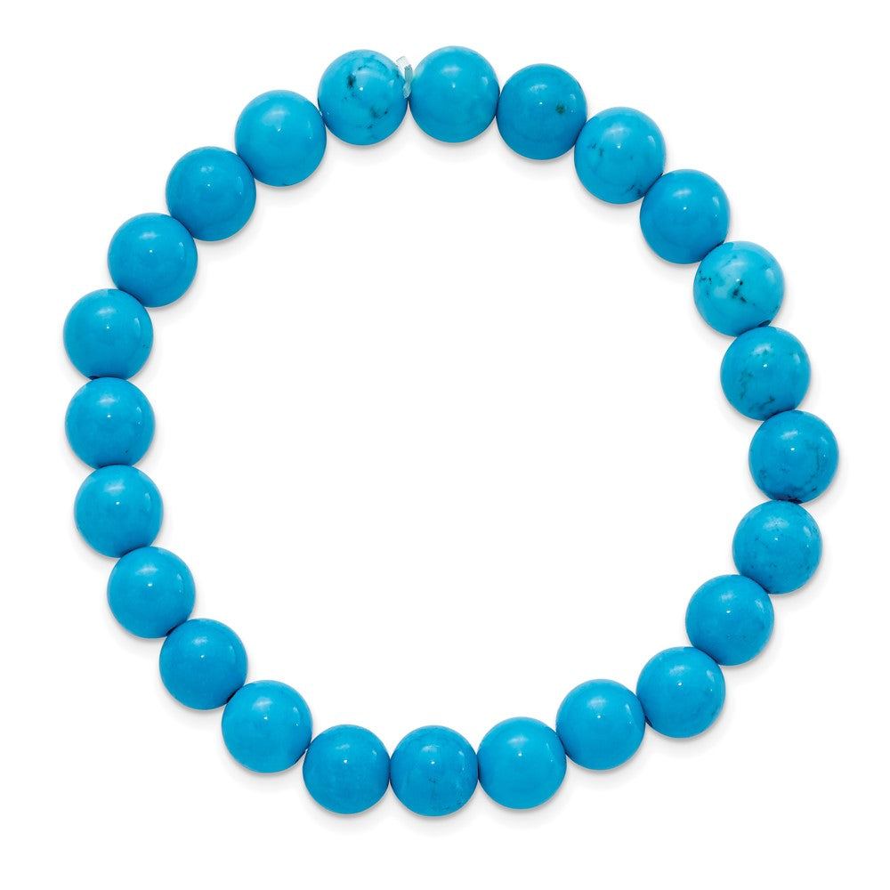 Alternate view of the Dyed Howlite 9mm Bead Stretch Bracelet by The Black Bow Jewelry Co.