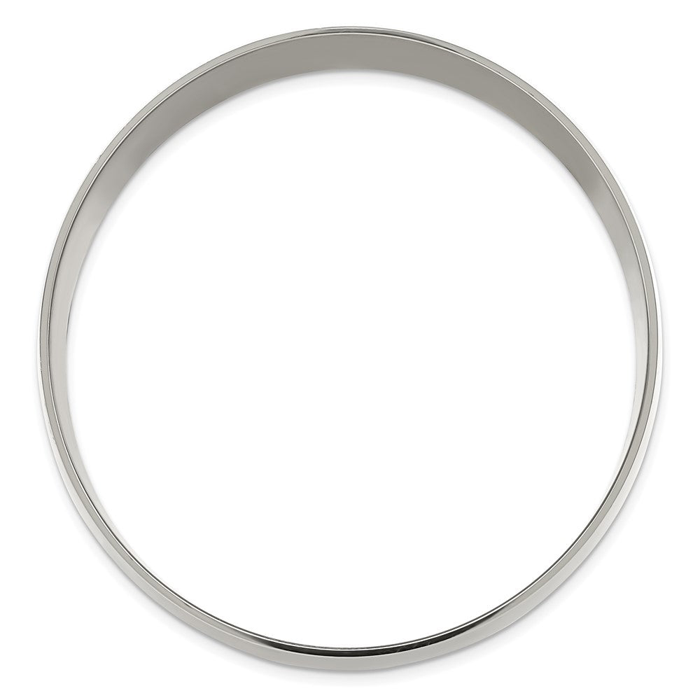 Alternate view of the 33mm Stainless Steel Brushed Slightly Domed Bangle Bracelet by The Black Bow Jewelry Co.