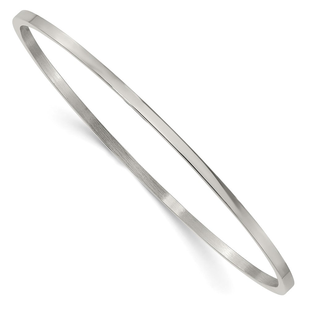 3mm Stainless Steel Classic Polished Flat Bangle Bracelet, Item B12934 by The Black Bow Jewelry Co.