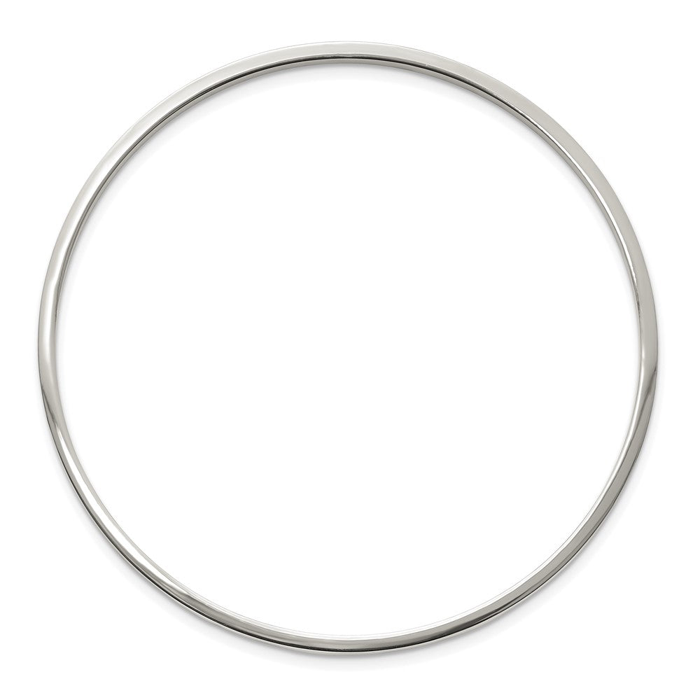 Alternate view of the 3mm Stainless Steel Classic Polished Flat Bangle Bracelet by The Black Bow Jewelry Co.