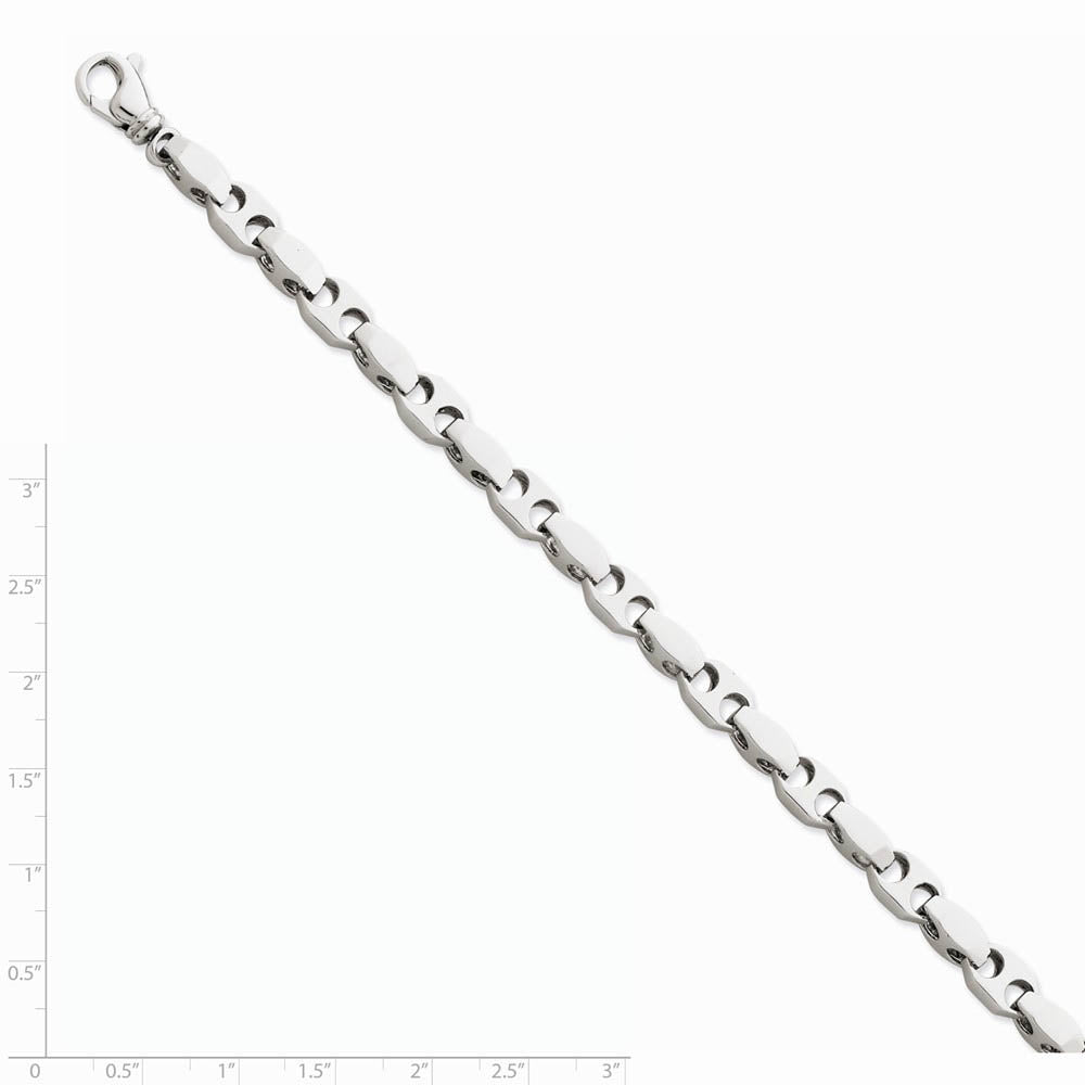 Alternate view of the Men's 6.75mm 14k White Gold Fancy Anchor Link Chain Bracelet by The Black Bow Jewelry Co.