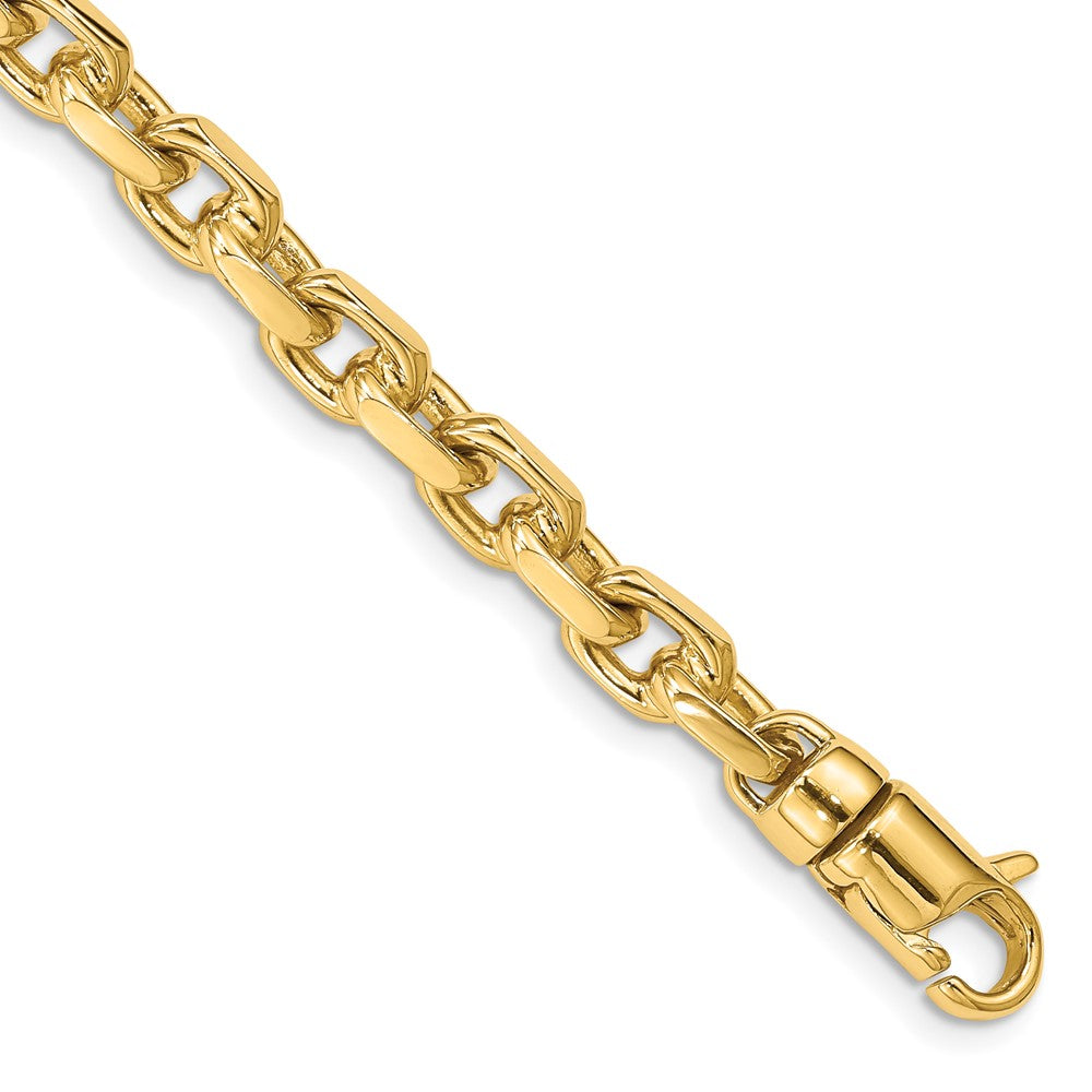 5.6mm 14k Yellow Gold Polished Fancy Cable Chain Bracelet, Item B12961 by The Black Bow Jewelry Co.