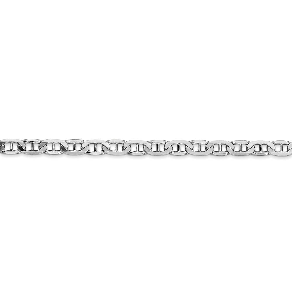 Alternate view of the 3.75mm Solid Concave Anchor Chain Bracelet in 14k White Gold by The Black Bow Jewelry Co.