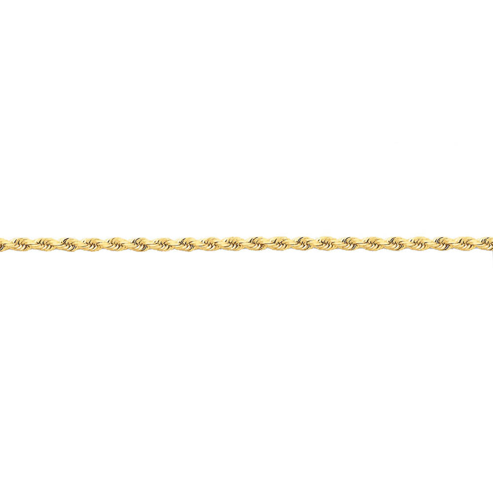 2.25mm, 14k Yellow Gold Diamond Cut Solid Rope Chain Bracelet, Item B12970 by The Black Bow Jewelry Co.