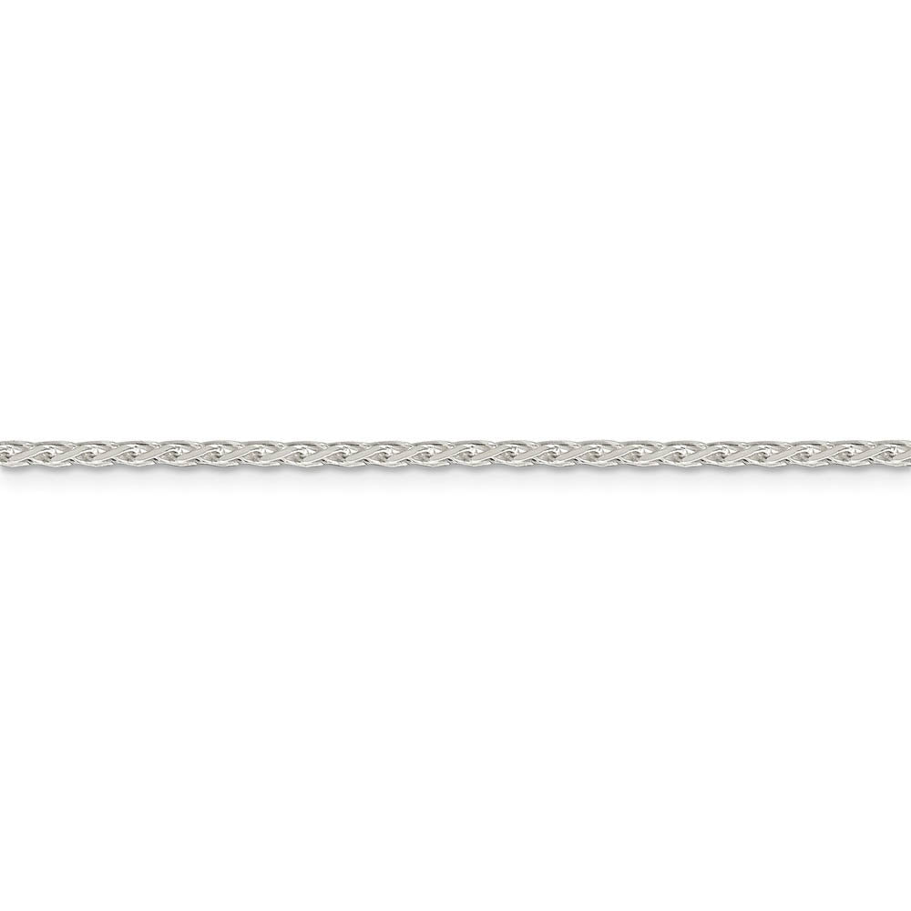 Alternate view of the 2.15mm Sterling Silver Diamond Cut Round Spiga Chain Bracelet by The Black Bow Jewelry Co.