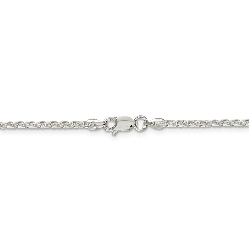 Alternate view of the 2.15mm Sterling Silver Diamond Cut Round Spiga Chain Bracelet by The Black Bow Jewelry Co.