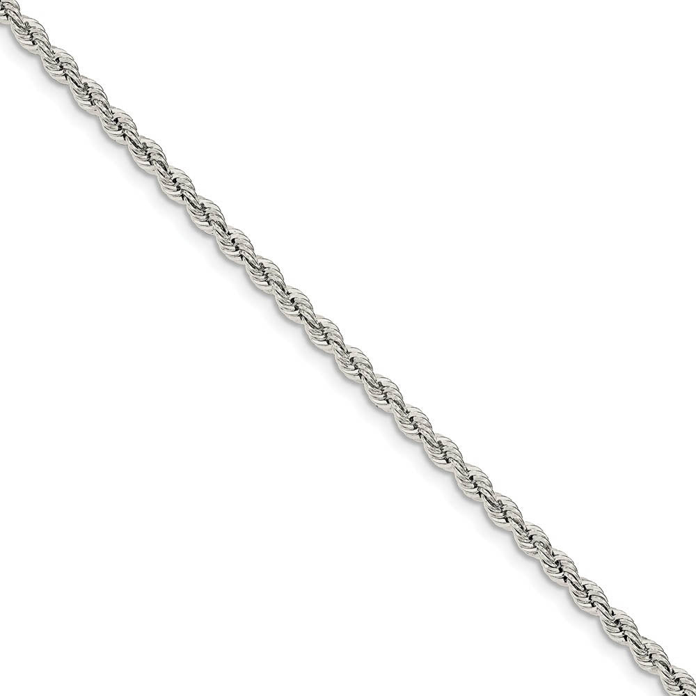 3mm Sterling Silver Solid Rope Chain Bracelet