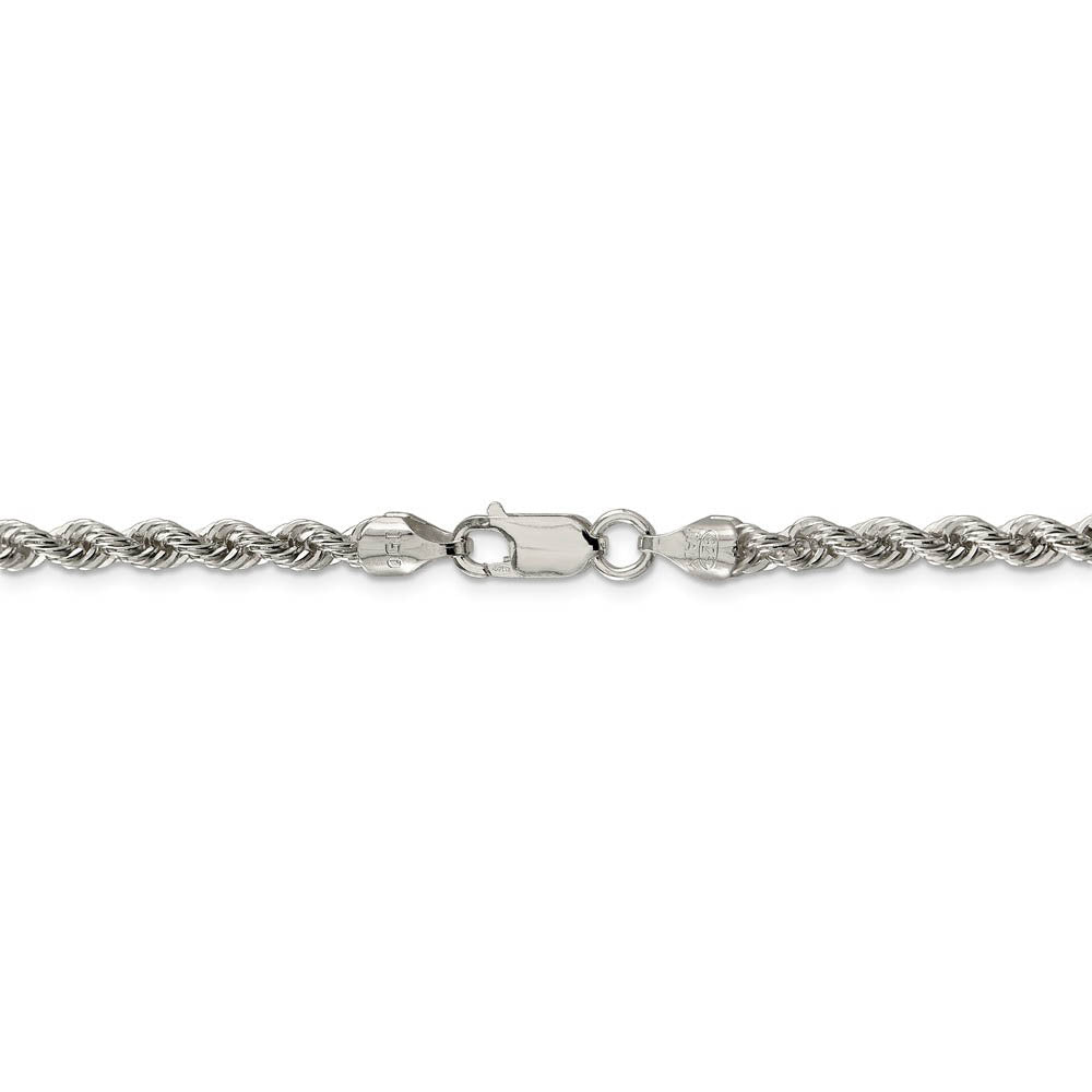 Alternate view of the 4.5mm Sterling Silver Solid Rope Chain Bracelet by The Black Bow Jewelry Co.