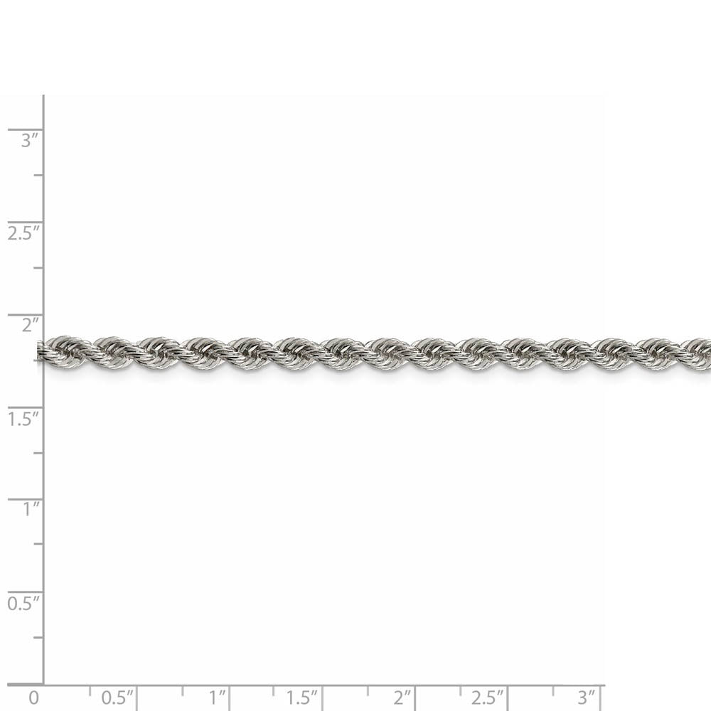 Alternate view of the 4.5mm Sterling Silver Solid Rope Chain Bracelet by The Black Bow Jewelry Co.