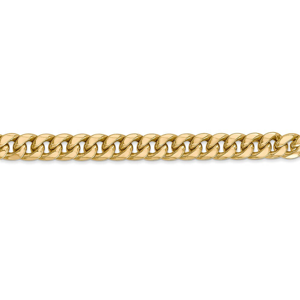 Alternate view of the 6mm 14k Yellow Gold Cuban Curb Chain Bracelet by The Black Bow Jewelry Co.