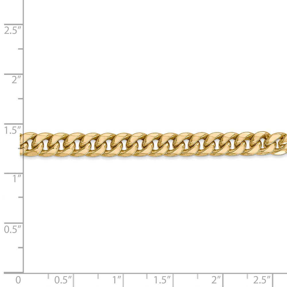 Alternate view of the 6mm 14k Yellow Gold Cuban Curb Chain Bracelet by The Black Bow Jewelry Co.