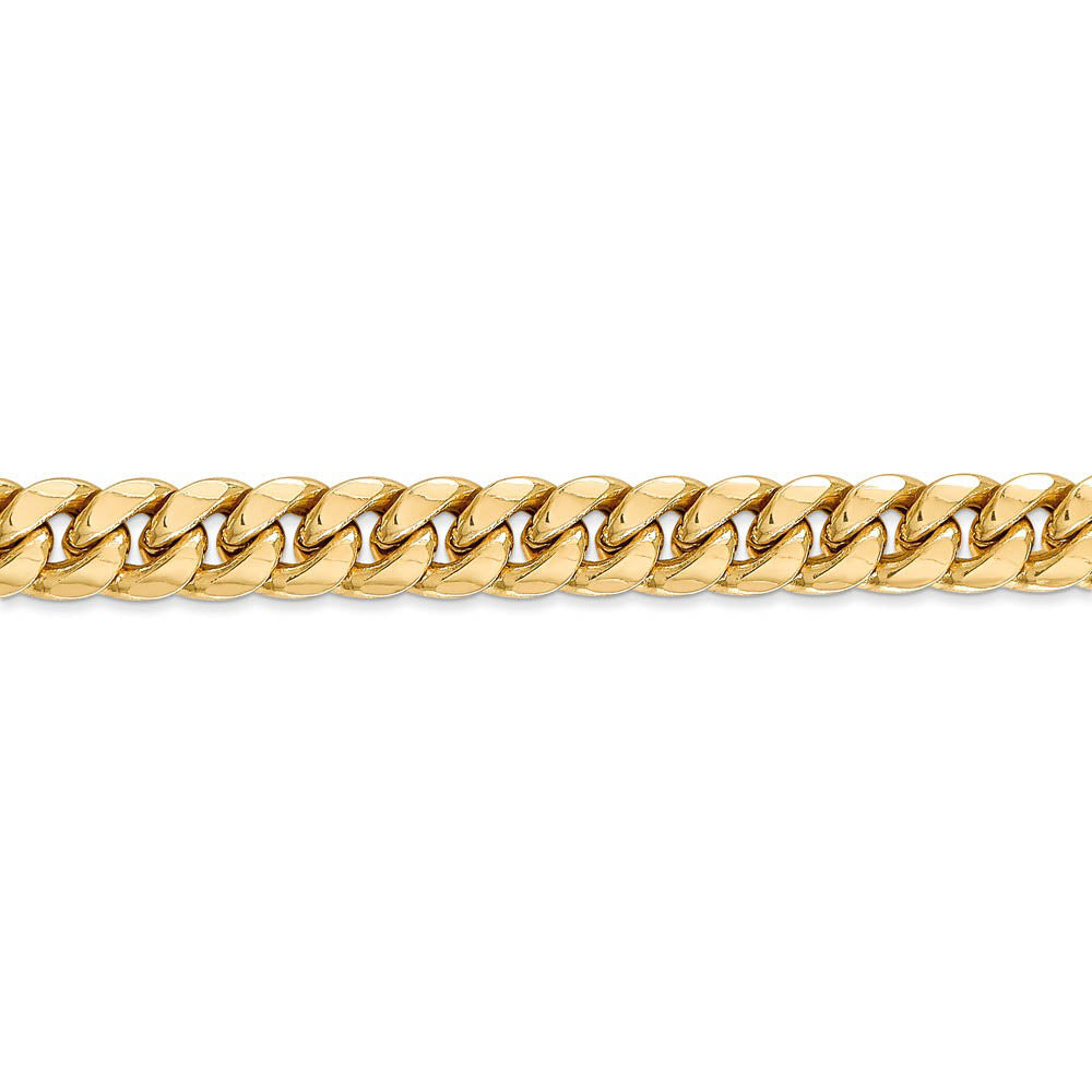 Alternate view of the 7.3mm 14k Yellow Gold Cuban Curb Chain Bracelet by The Black Bow Jewelry Co.