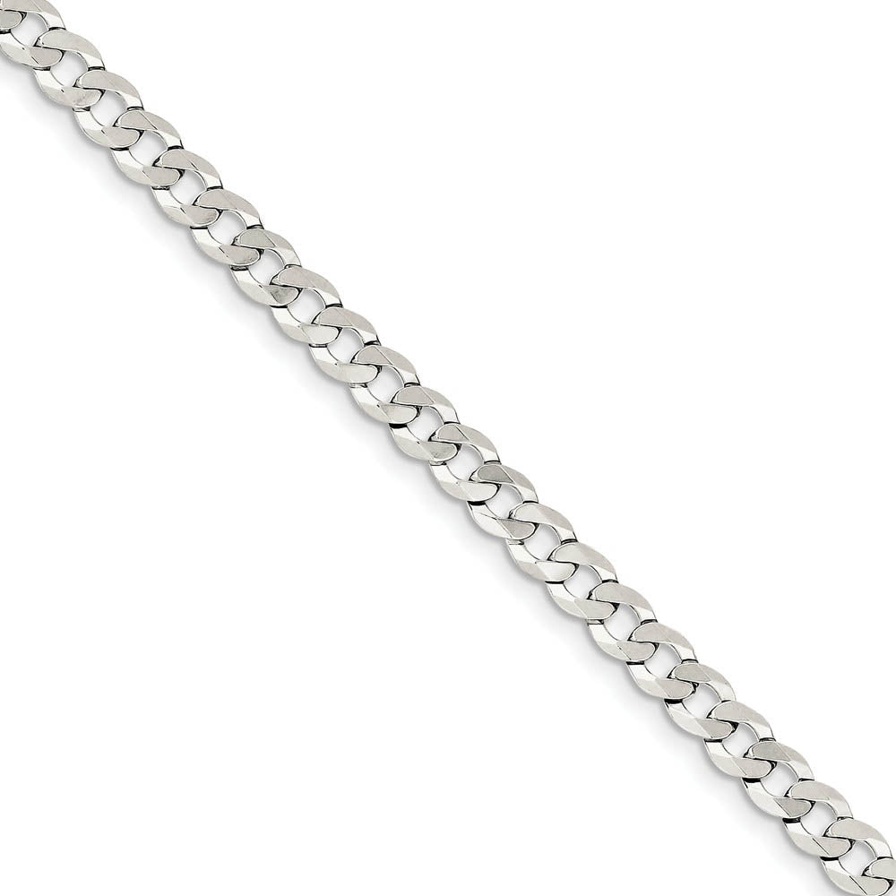 5.75mm Sterling Silver Solid Flat Curb Chain Bracelet