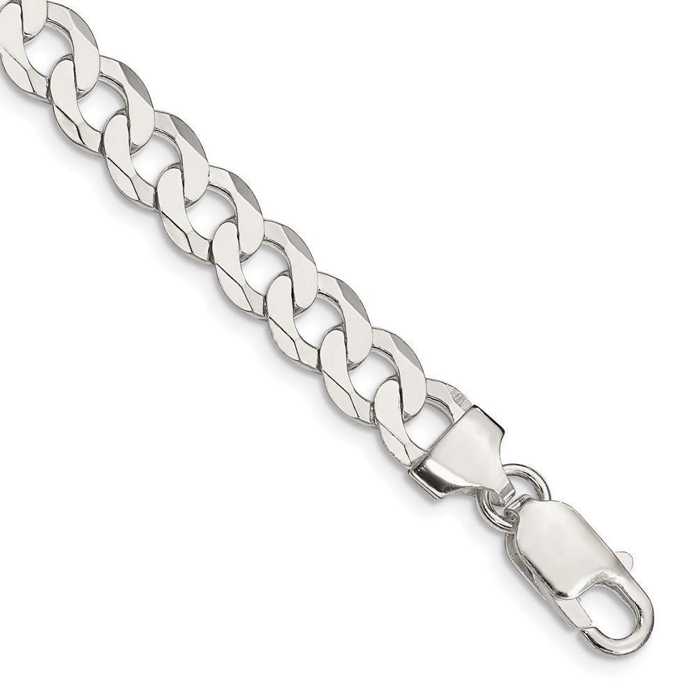 8mm Sterling Silver Solid Flat Curb Chain Bracelet, Item B12995 by The Black Bow Jewelry Co.