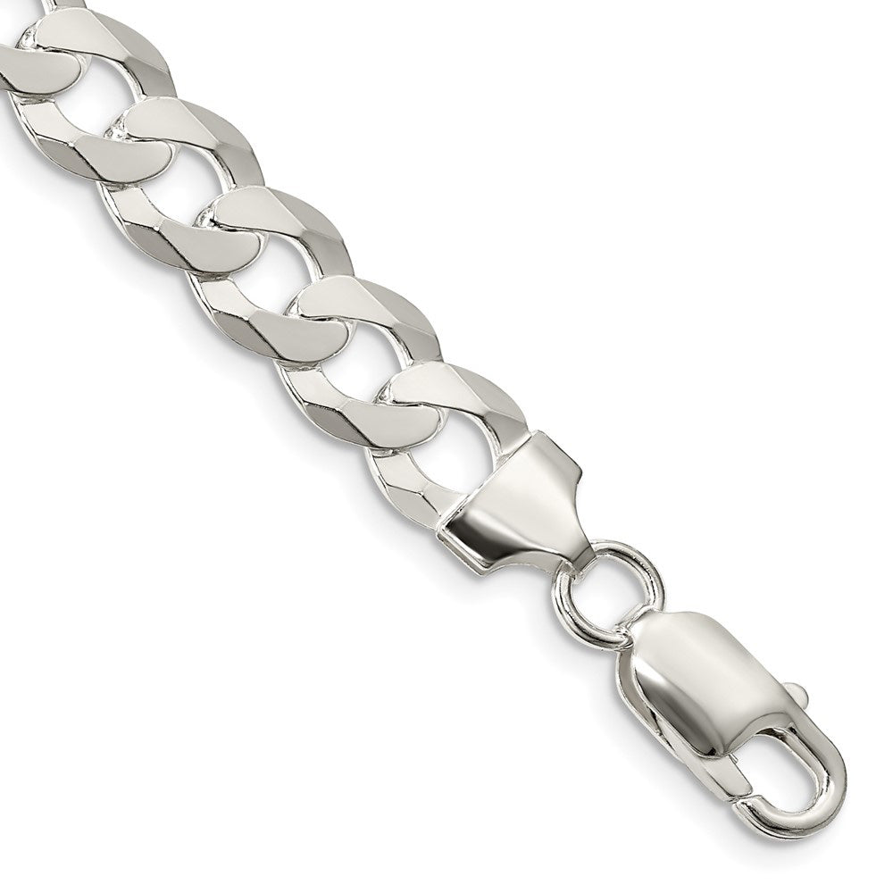 Alternate view of the 8.5mm Sterling Silver Solid Flat Curb Chain Bracelet by The Black Bow Jewelry Co.