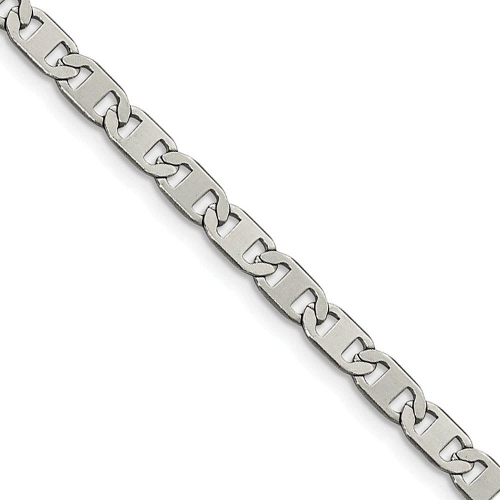 5mm Stainless Steel Flat Anchor Chain Bracelet, Item B13020 by The Black Bow Jewelry Co.