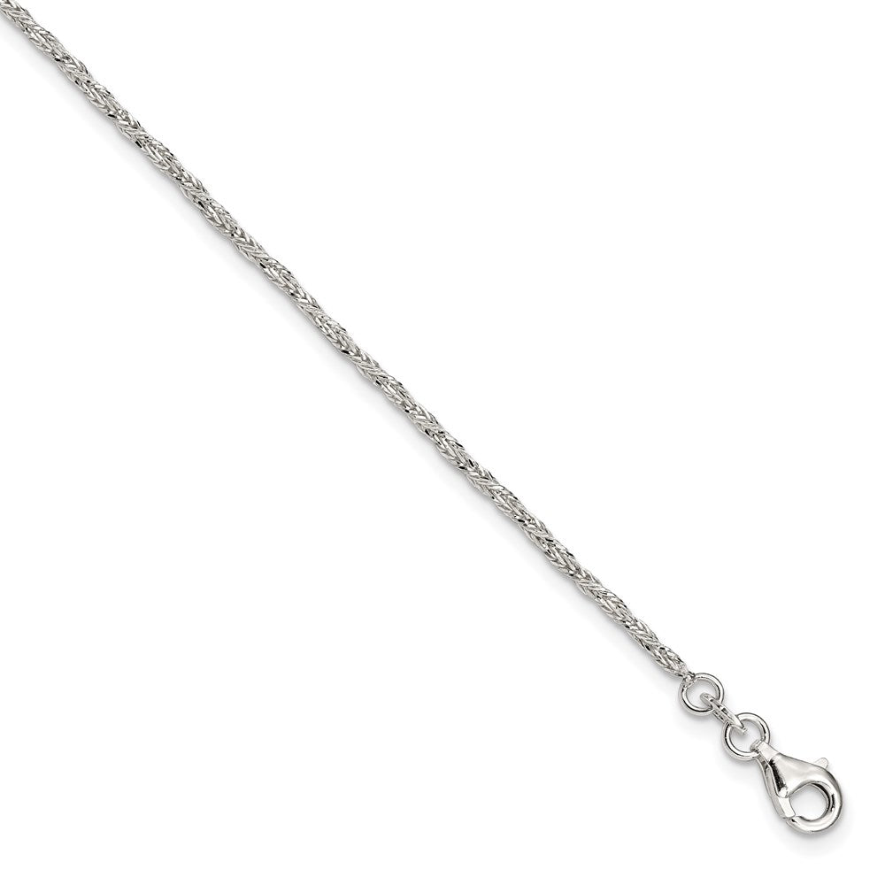 Child&#39;s 2mm Sterling Silver D/C Twisted Wheat Chain Bracelet, 5-6 Inch, Item B13033 by The Black Bow Jewelry Co.