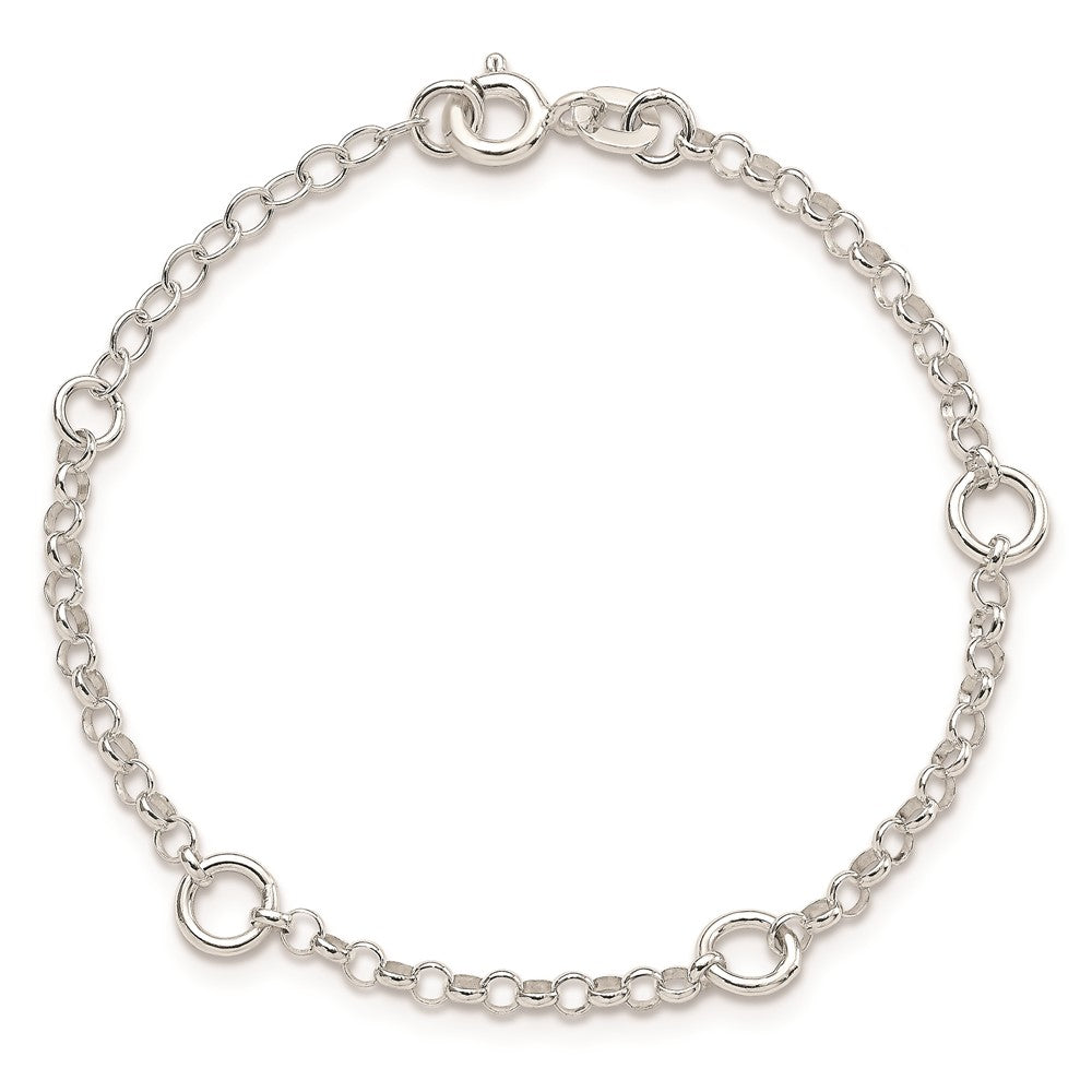 Alternate view of the Children&#39;s Sterling Silver Fancy Link Chain Bracelet, 5-6 Inch by The Black Bow Jewelry Co.