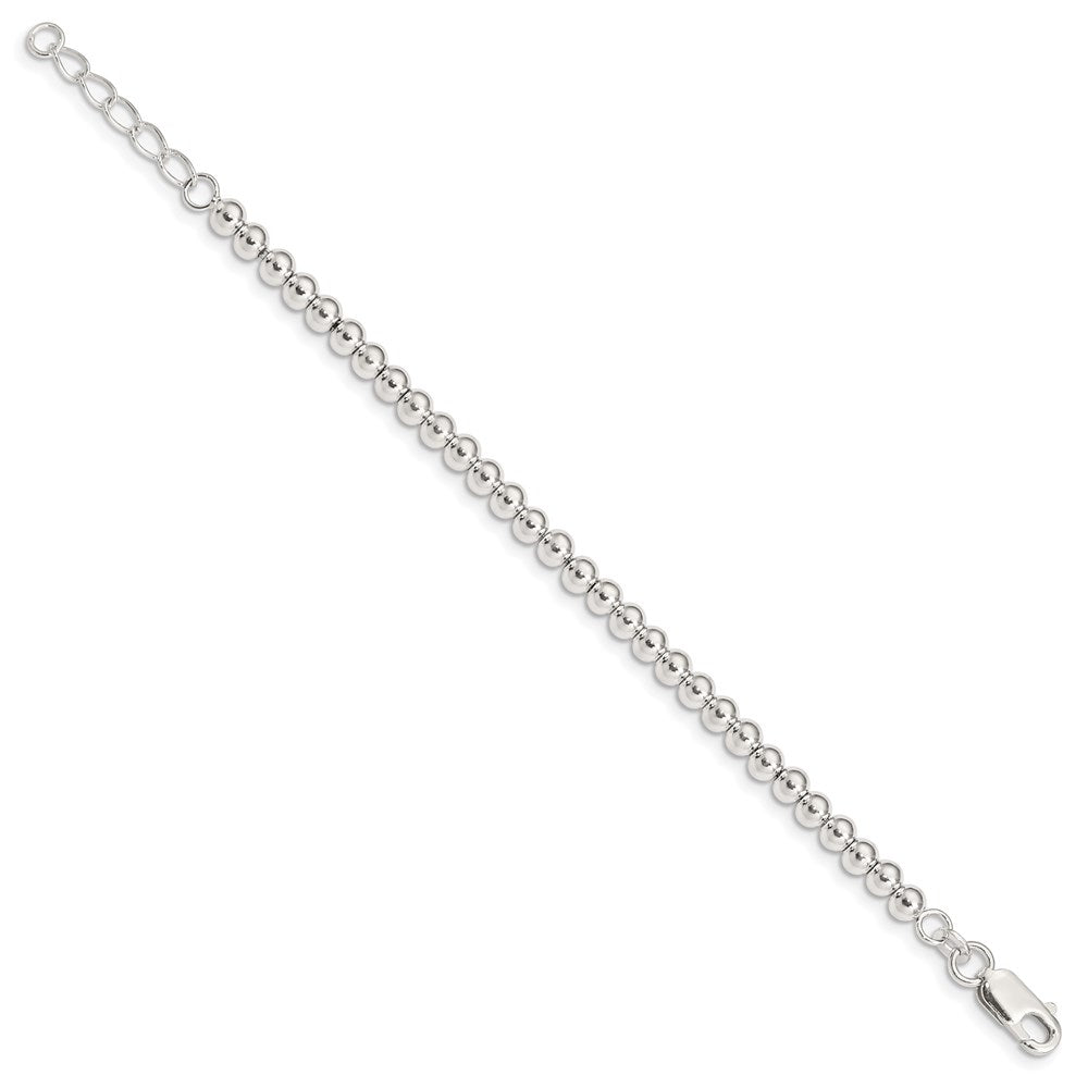 Alternate view of the Children&#39;s Sterling Silver 4mm Polished Bead Chain Bracelet, 5-6 Inch by The Black Bow Jewelry Co.