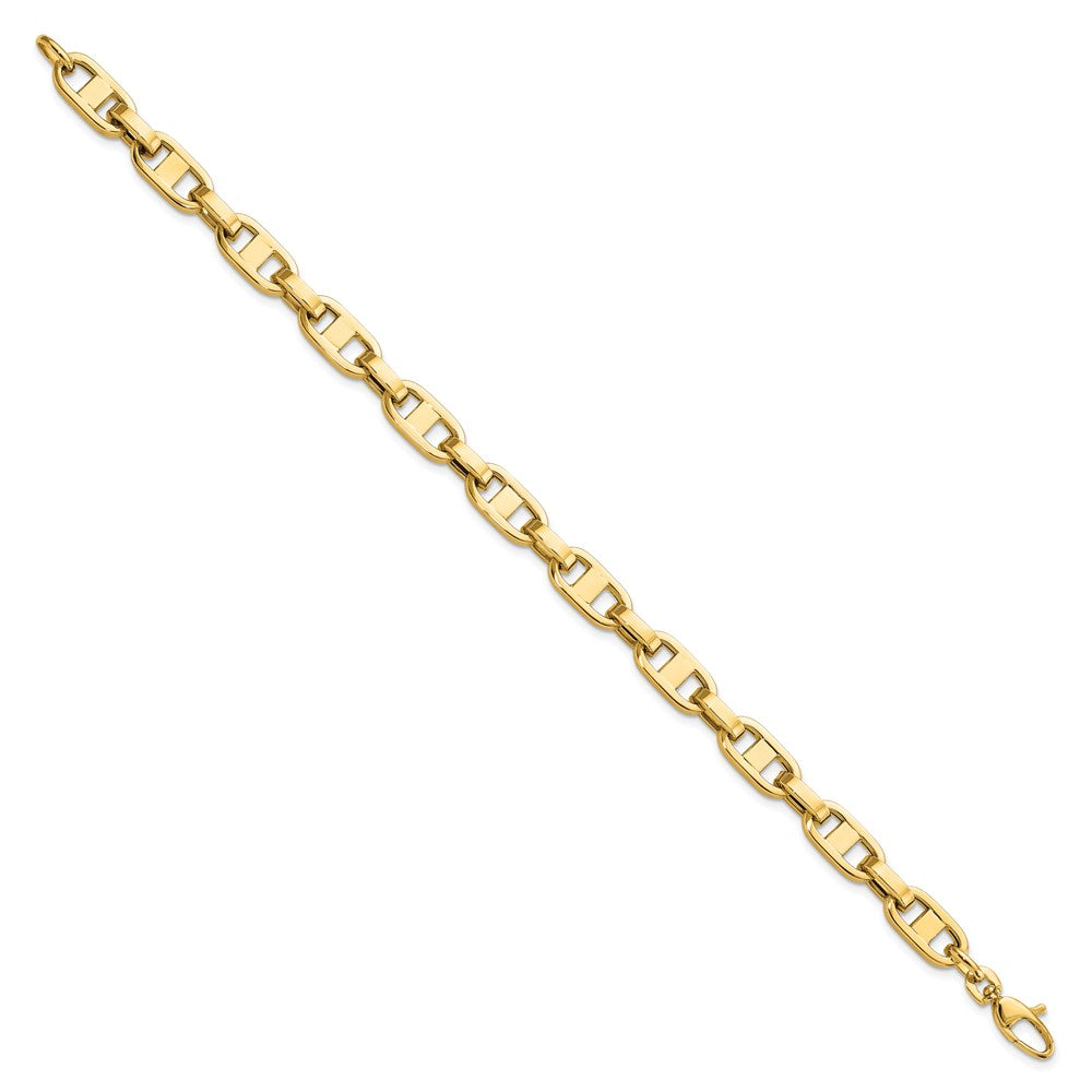 Alternate view of the 6mm 14k Yellow Gold Fancy Anchor Chain Bracelet, 8.75 Inch by The Black Bow Jewelry Co.